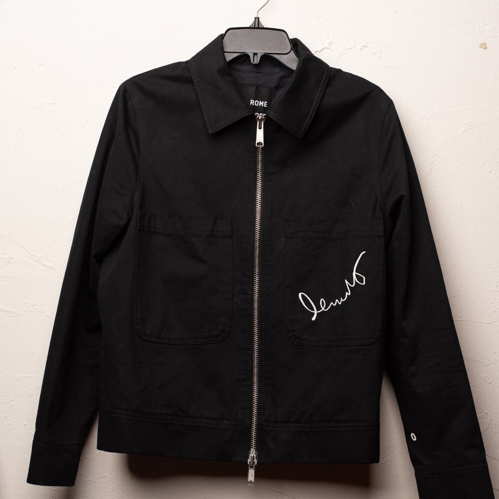 Black Jacket with Embroidered Logo